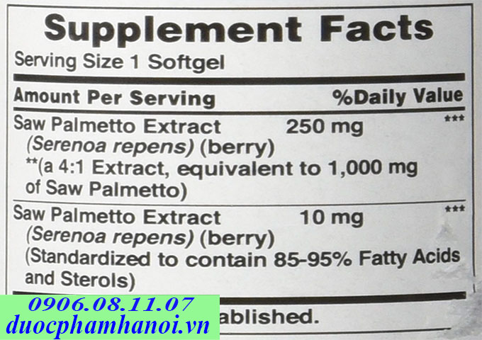 Thanh phan saw palmetto extract
