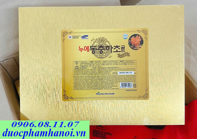 Đông trùng hạ thảo hộp gỗ vàng Kanghwa 60 gói