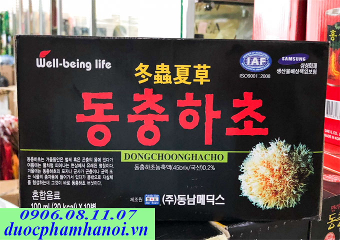 Dong trung dạng nuoc dong chai well-being life