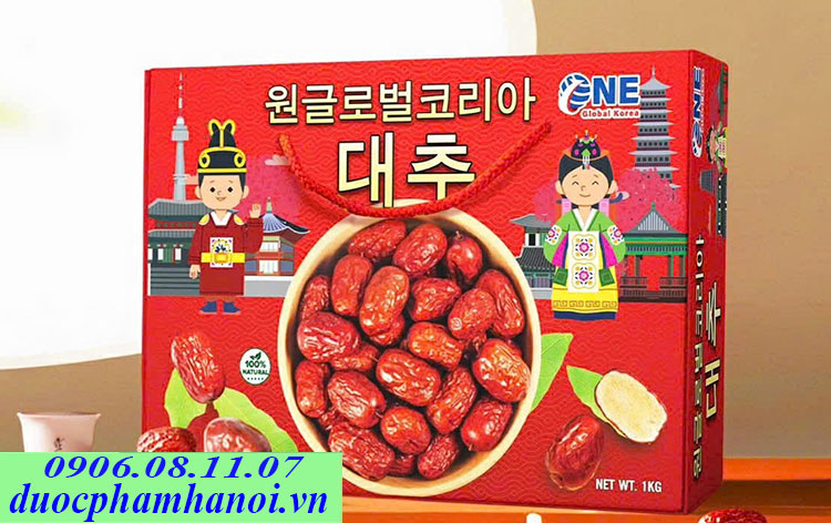 Táo đỏ sấy khô Hàn Quốc One Global Korea 1kG chính hãng