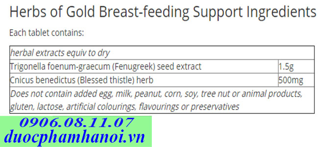 Herbs of gold breastfeeding support 