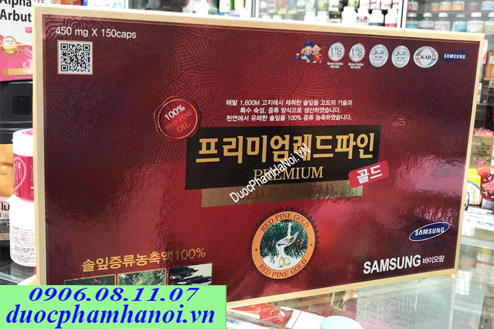 Tinh dầu thông đỏ Samsung hộp 150 viên