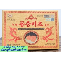 Đông Trùng Hạ Thảo KGE Hộp Gỗ Vàng 2 Tem Dạng Nước 60 Gói Hàn Quốc