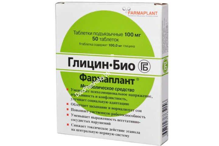 Glycine-Bio Farmaplant 100mg Hộp 50 Viên Chính Hãng Của Nga