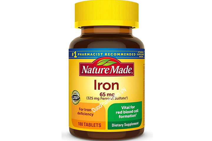 Nature Made Iron 65mg 180 Viên Chính Hãng Từ Mỹ