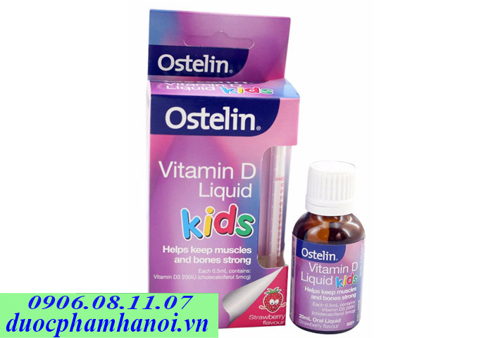 Ostelin Vitamin D Kids Liquid 20ml Vị Dâu Cho Trẻ Của úc